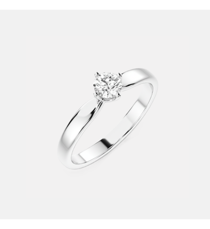 Ponadczasowy pierścionek z białego złota z diamentem 0.25 ct - próba 585 Ponadczasowy pierścionek z białego złota z diamentem 0.25 ct - próba 585