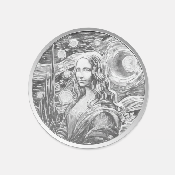 Srebrna moneta Fidżi: Mona Lisa x Van Gogh 2024 1 uncja