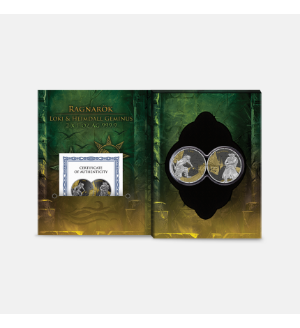 Ragnarök: Loki & Heimdall Geminus 2×1 uncja srebra Ragnarök: Loki & Heimdall Geminus 2×1 uncja srebra