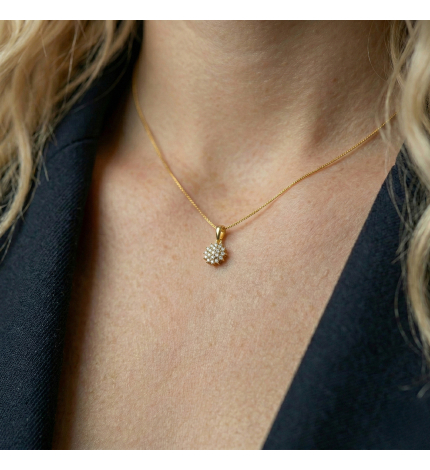 Złota elegancka zawieszka z diamentami - próba 585 Złota elegancka zawieszka z diamentami - próba 585
