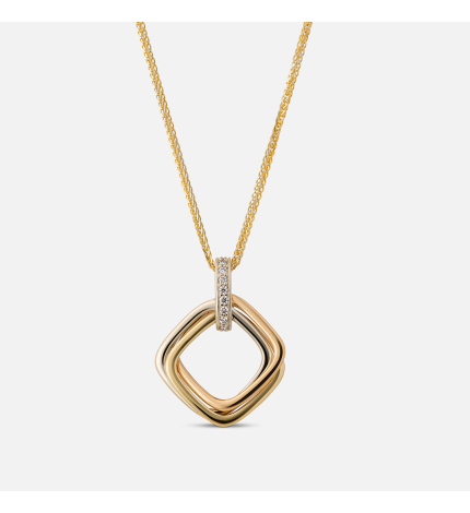 Złota geometryczna zawieszka z diamentami - próba 585 Złota geometryczna zawieszka z diamentami - próba 585