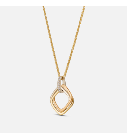 Złota geometryczna zawieszka z diamentami - próba 585 Złota geometryczna zawieszka z diamentami - próba 585