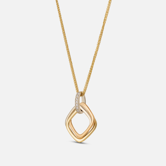 Złota geometryczna zawieszka z diamentami - próba 585 Złota geometryczna zawieszka z diamentami - próba 585