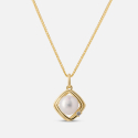 Złota zawieszka z perłą i diamentem 0.02 ct - próba 585 Złota zawieszka z perłą i diamentem 0.02 ct - próba 585