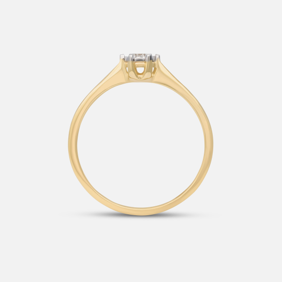 Złoty elegancki pierścionek z diamentem 0.11 ct - próba 585 Złoty elegancki pierścionek z diamentem 0.11 ct - próba 585