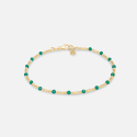 Złota bransoletka z jadeitem - próba 585 Złota bransoletka z jadeitem - próba 585