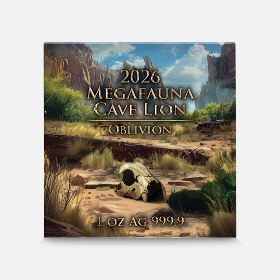 Megafauna: Lew Jaskiniowy 2026 Oblivion 1 uncja srebra Megafauna: Lew Jaskiniowy 2026 Oblivion 1 uncja srebra