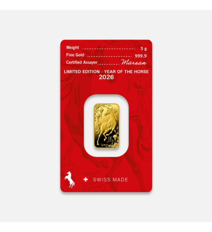 5 g sztabka złota Rok Konia 2026 5 g sztabka złota Rok Konia 2026
