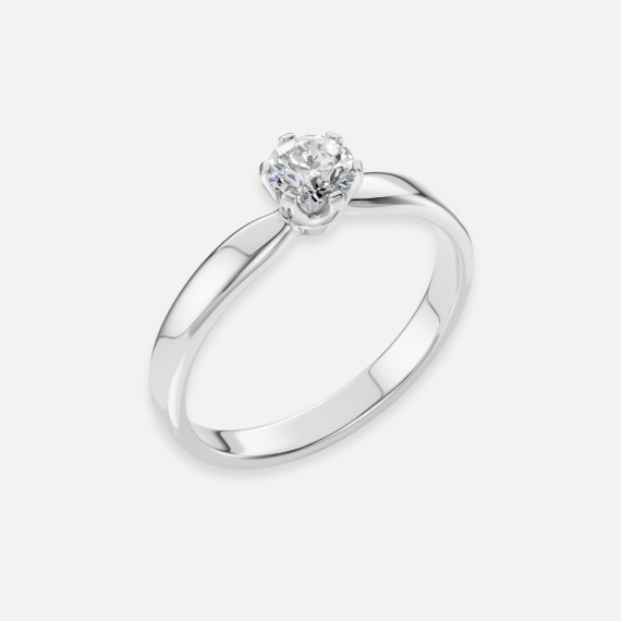 Pierścionek z białego złota z diamentem 0.4 ct - próba 585
