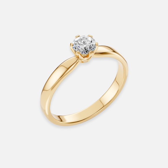 Złoty pierścionek z diamentem 0.4 ct - próba 585