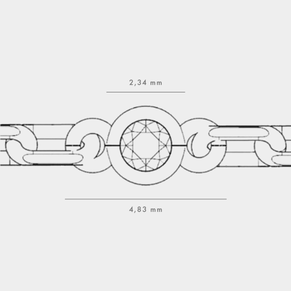 Bransoletka z białego złota z diamentami 0.07 ct - próba 585 Bransoletka z białego złota z diamentami 0.07 ct - próba 585