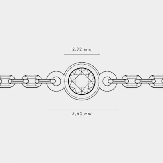 Bransoletka z białego złota z diamentami 0.14 ct - próba 585 Bransoletka z białego złota z diamentami 0.14 ct - próba 585