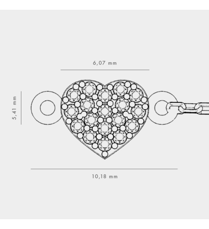 Złota bransoletka z zawieszką serce z diamentami 0.09 ct - próba 585 Złota bransoletka z zawieszką serce z diamentami 0.09 ct - próba 585