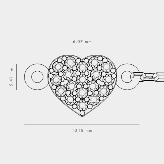 Złota bransoletka z zawieszką serce z diamentami 0.09 ct - próba 585 Złota bransoletka z zawieszką serce z diamentami 0.09 ct - próba 585