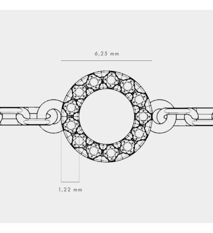 Bransoletka z białego złota z okrągłą zawieszką z diamentami 0.07 ct - próba 585 Bransoletka z białego złota z okrągłą zawieszką z diamentami 0.07 ct - próba 585