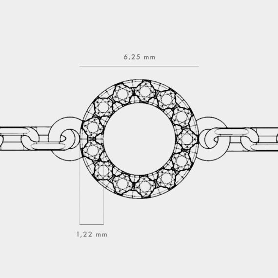 Złota bransoletka z okrągłą zawieszką z diamentami 0.07 ct - próba 585 Złota bransoletka z okrągłą zawieszką z diamentami 0.07 ct - próba 585