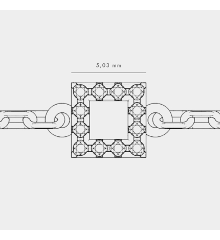 Bransoletka z białego złota zawieszką kwadrat z diamentami 0.06 ct - próba 585 Bransoletka z białego złota zawieszką kwadrat z diamentami 0.06 ct - próba 585