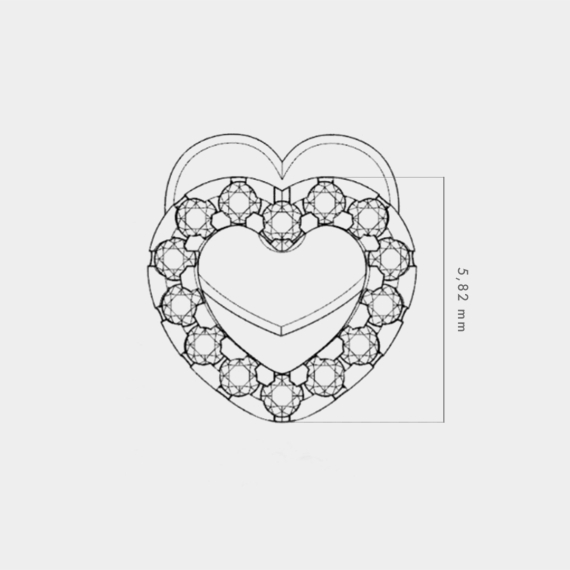 Kolczyki z białego złota z motywem diamentowych serc 0.14 ct - próba 585 Kolczyki z białego złota z motywem diamentowych serc 0.14 ct - próba 585
