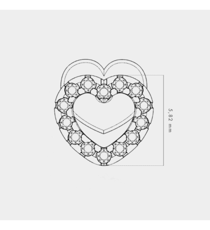 Złote kolczyki z motywem diamentowych serc 0.14 ct - próba 585 Złote kolczyki z motywem diamentowych serc 0.14 ct - próba 585