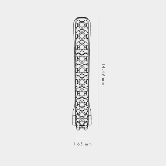 Kolczyki półokrągłe z białego złota z diamentami 0.18 ct - próba 585 Kolczyki półokrągłe z białego złota z diamentami 0.18 ct - próba 585