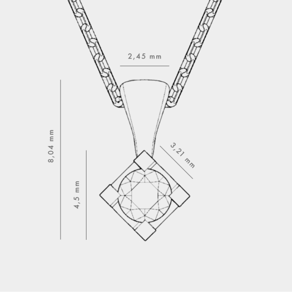 Złoty naszyjnik z zawieszką diamentową 0.08 ct - próba 585 Złoty naszyjnik z zawieszką diamentową 0.08 ct - próba 585