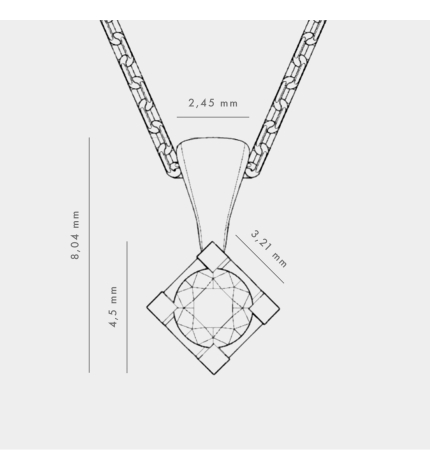 Naszyjnik z białego złota z zawieszką diamentową 0.08 ct - próba 585 Naszyjnik z białego złota z zawieszką diamentową 0.08 ct - próba 585