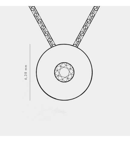 Złoty naszyjnik z motywem koła z diamentem 0.04 ct - próba 585 Złoty naszyjnik z motywem koła z diamentem 0.04 ct - próba 585