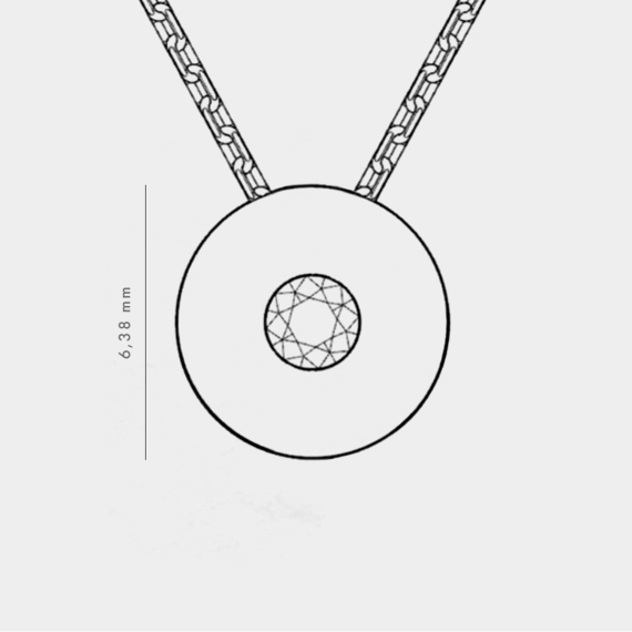 Naszyjnik z białego złota z motywem koła z diamentem 0.04 ct - próba 585 Naszyjnik z białego złota z motywem koła z diamentem 0.04 ct - próba 585