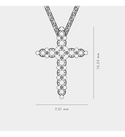 Naszyjnik z białego złota z zawieszką krzyżyk z diamentami 0.09 ct - próba 585 Naszyjnik z białego złota z zawieszką krzyżyk z diamentami 0.09 ct - próba 585
