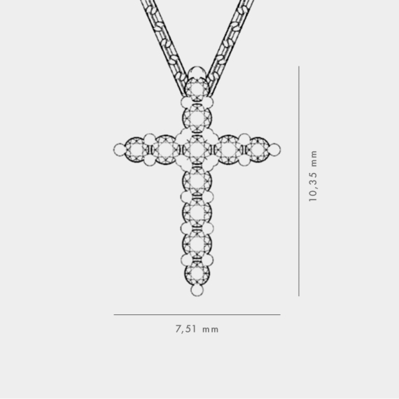 Złoty naszyjnik z zawieszką krzyżyk z diamentami 0.09 ct - próba 585 Złoty naszyjnik z zawieszką krzyżyk z diamentami 0.09 ct - próba 585