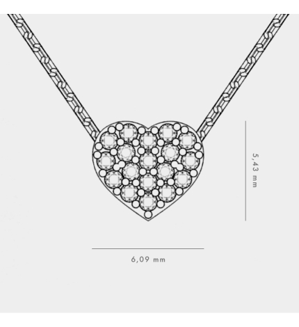 Złoty naszyjnik z motywem serca z diamentami 0.09 ct - próba 585 Złoty naszyjnik z motywem serca z diamentami 0.09 ct - próba 585