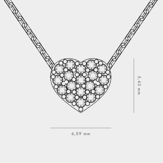 Złoty naszyjnik z motywem serca z diamentami 0.09 ct - próba 585 Złoty naszyjnik z motywem serca z diamentami 0.09 ct - próba 585