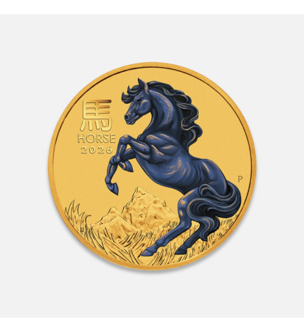 Złota moneta Lunar III: Rok Konia 2026 kolorowana 1/10 uncji Złota moneta Lunar III: Rok Konia 2026 kolorowana 1/10 uncji