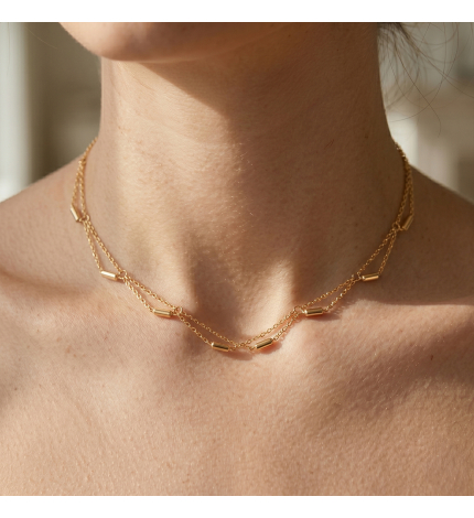 Złoty naszyjnik choker z...