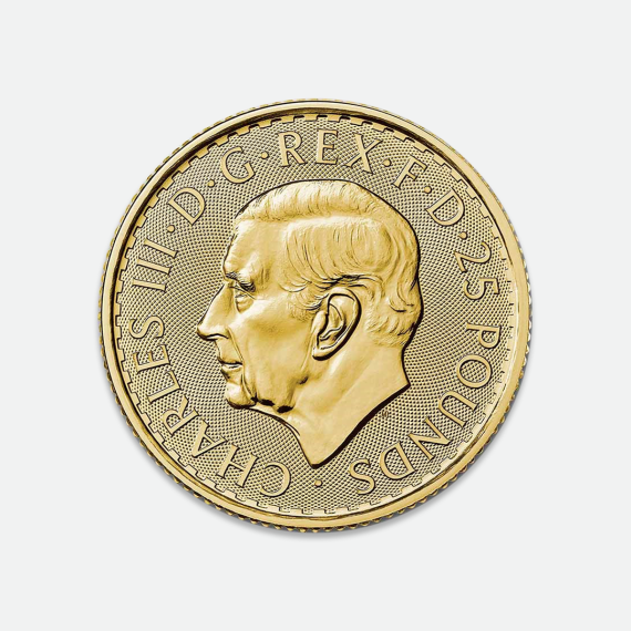 Złota moneta Britannia 1/4 uncji w białym etui z ekoskóry Złota moneta Britannia 1/4 uncji w białym etui z ekoskóry