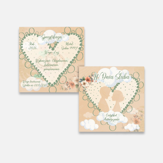 2 uncje sztabka srebra Ślub 2026 2 uncje sztabka srebra Ślub 2026