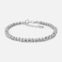 Srebrna bransoletka z motywem diamentowanych kulek - próba 925 Srebrna bransoletka z motywem diamentowanych kulek - próba 925