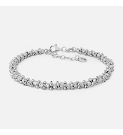 Srebrna bransoletka z motywem diamentowanych kulek - próba 925 Srebrna bransoletka z motywem diamentowanych kulek - próba 925