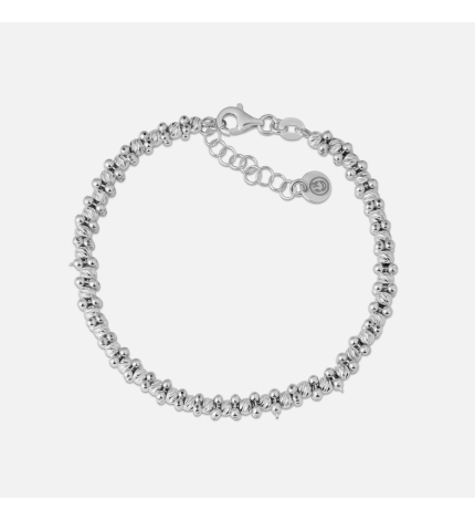 Srebrna bransoletka z motywem diamentowanych kulek - próba 925 Srebrna bransoletka z motywem diamentowanych kulek - próba 925