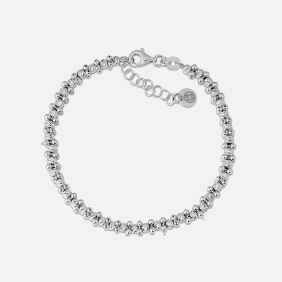 Srebrna bransoletka z motywem diamentowanych kulek - próba 925 Srebrna bransoletka z motywem diamentowanych kulek - próba 925
