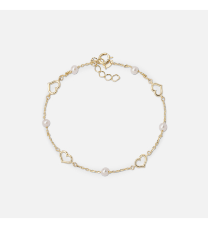 Złota bransoletka z perłami...