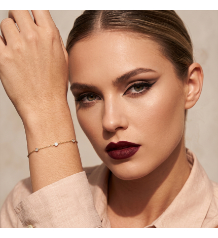 Złota bransoletka z diamentami 0.14 ct - próba 585 Złota bransoletka z diamentami 0.14 ct - próba 585