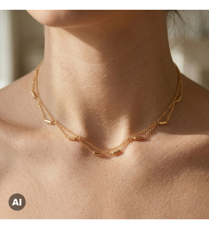 Złoty naszyjnik choker z...