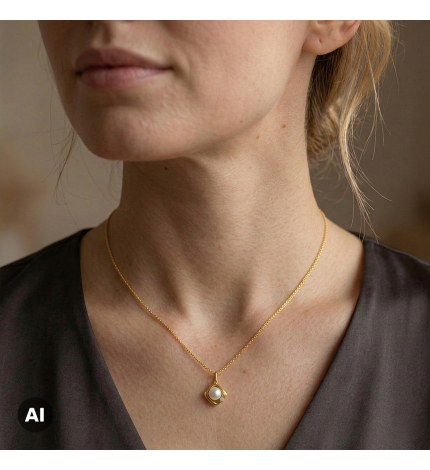 Złota zawieszka z perłą i diamentem 0.02 ct - próba 585 Złota zawieszka z perłą i diamentem 0.02 ct - próba 585