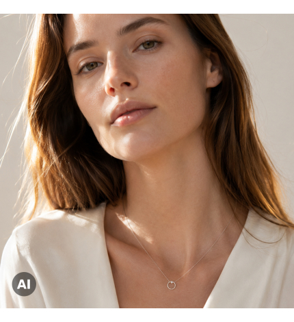Naszyjnik z białego złota z diamentem 0.03 ct - próba 585 Naszyjnik z białego złota z diamentem 0.03 ct - próba 585