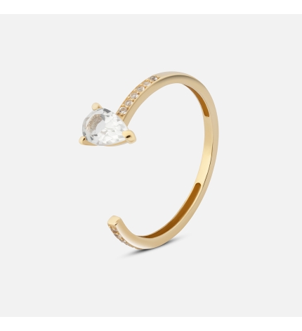 Goldenmark x Karolina Kotas: Złoty pierścionek otwarty z białymi topazami - próba 585 Goldenmark x Karolina Kotas: Złoty pierścionek otwarty z białymi topazami - próba 585