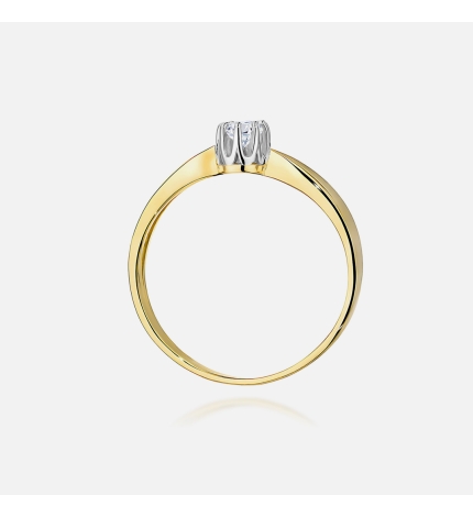 Złoty pierścionek z diamentem 0.15 ct - próba 585 Złoty pierścionek z diamentem 0.15 ct - próba 585