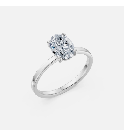 Pierścionek z białego złota z diamentem laboratoryjnym 1.5 ct - próba 585 Pierścionek z białego złota z diamentem laboratoryjnym 1.5 ct - próba 585