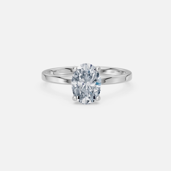Pierścionek z białego złota z diamentem laboratoryjnym 1.5 ct - próba 585 Pierścionek z białego złota z diamentem laboratoryjnym 1.5 ct - próba 585