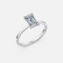 Pierścionek z białego złota z diamentem laboratoryjnym 1.5 ct o szlifie szmaragdowym - próba 585 Pierścionek z białego złota z diamentem laboratoryjnym 1.5 ct o szlifie szmaragdowym - próba 585